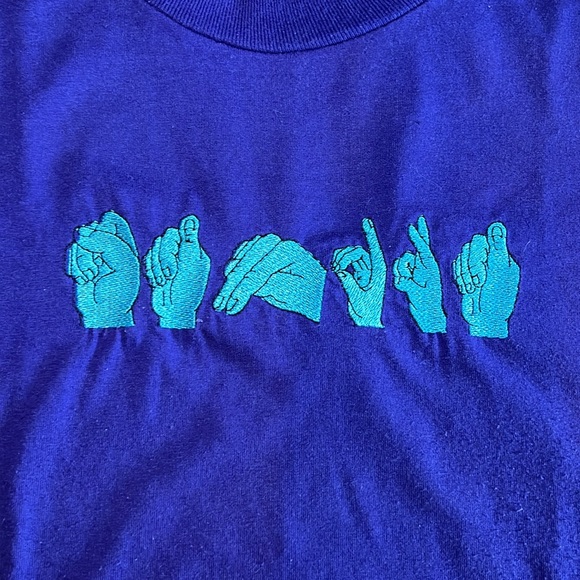 NWOT American Sign Language Alphabet T-Shirt, Name: Sandra, Size XL 🤟🏼 - Picture 2 of 5